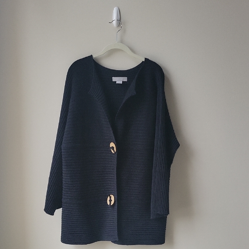Modern Soul Vintage Lagenlook‎ Black Buttoned Women Size Large Cardigan Sweater
